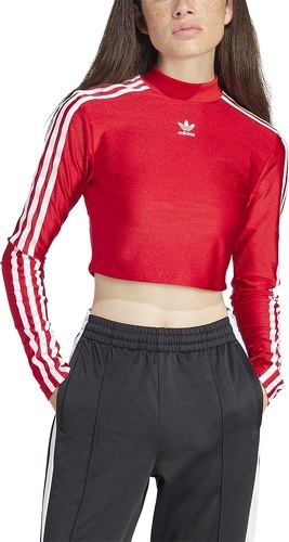 adidas Performance-T-shirt Cropped manches longues 3 bandes -2