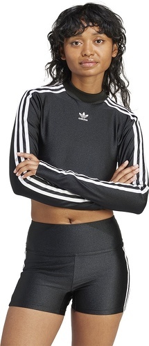 adidas Performance-T-shirt Cropped manches longues 3 bandes -1