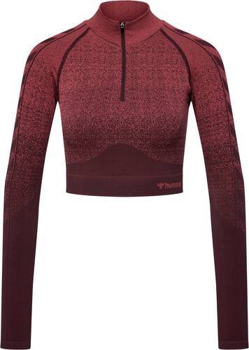 HUMMEL-Maillot manches longues 1/2 zip sans couture femme Hummel Fade-image-1