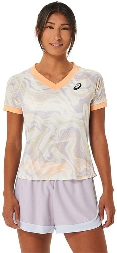 ASICS-Asics T-Shirt Match Graphic SS Top Dames Lila Oranje-image-1