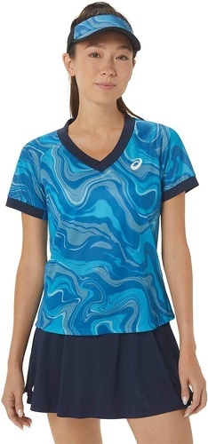 ASICS-Asics T-Shirt Match Graphic SS Top Dames Blauw-image-1