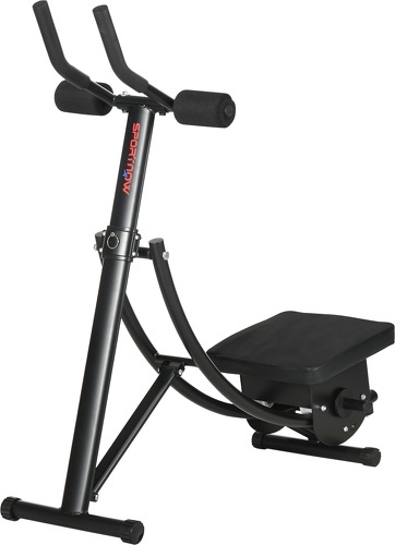 SPORTNOW-Appareil À Abdominaux Ab Crunch Trainer Fitness Pliable Charge Max. 120 Kg Dim. 105L X 45L X 110H Cm Acier Pu-0