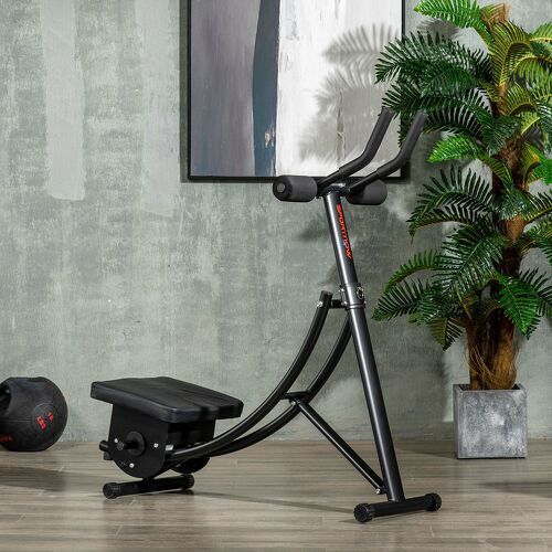 SPORTNOW-Appareil À Abdominaux Ab Crunch Trainer Fitness Pliable Charge Max. 120 Kg Dim. 105L X 45L X 110H Cm Acier Pu-1