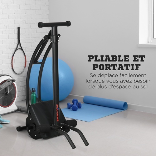 SPORTNOW-Appareil À Abdominaux Ab Crunch Trainer Fitness Pliable Charge Max. 120 Kg Dim. 105L X 45L X 110H Cm Acier Pu-3