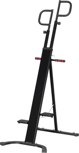 HOMCOM-Appareil de Fitness et musculation pliable vertical climber - hauteur réglable, écran LCD multifonction - acier noir rouge-image-1