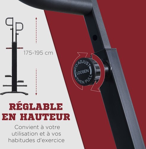 HOMCOM-Appareil De Fitness Et Musculation Pliable Ical Climber Hauteur Réglable, Écran Lcd Multifonction Acier-3