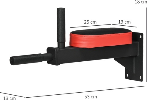 HOMCOM-Barre De Traction Murale Barre De Fitness Fixation Murale 2 Prises Possibles Charge Max. 100 Kg Acier Pu-2