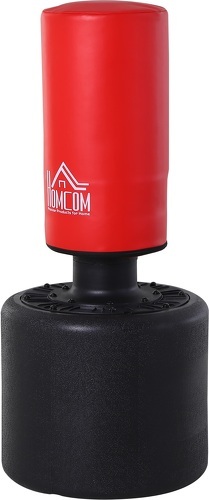 HOMCOM-Sac de frappe boxe autoportant punching ball hauteur réglable Ø 56 x 145-172 cm HDPE rouge noir-image-1