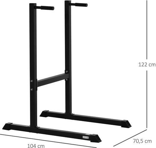 HOMCOM-Station à dips musculation fitness poignées ergonomiques et pieds antidérapants acier 104 x 70,5 x 122 cm noir-2
