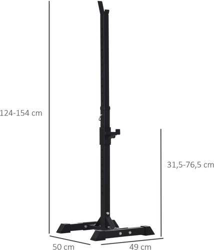 HOMCOM-Support de musculation repose haltères charge Max. 150 Kg Noir-2