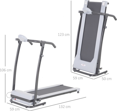 HOMCOM-Tapis de marche électrique tapis de Fitness 450 W gris noir-2