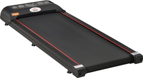 HOMCOM-Tapis de marche Fitness électrique - 1 à 6 Km/h - écran LED multifonctions + télécommande - 500 W - acier rouge noir-image-1