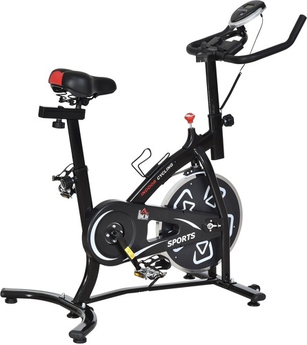 HOMCOM-Vélo d'appartement cardio vélo biking écran multifonction selle et guidon réglable noir-image-1