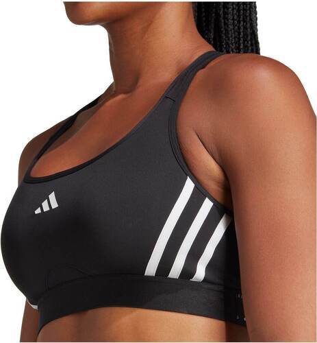 adidas Performance-Brassière de training Powerimpact 3 bandes Maintien moyen-2