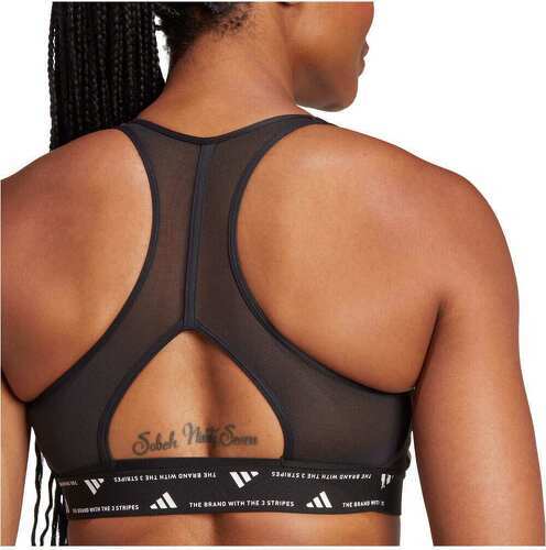 adidas Performance-Brassière de training Powerimpact 3 bandes Maintien moyen-3