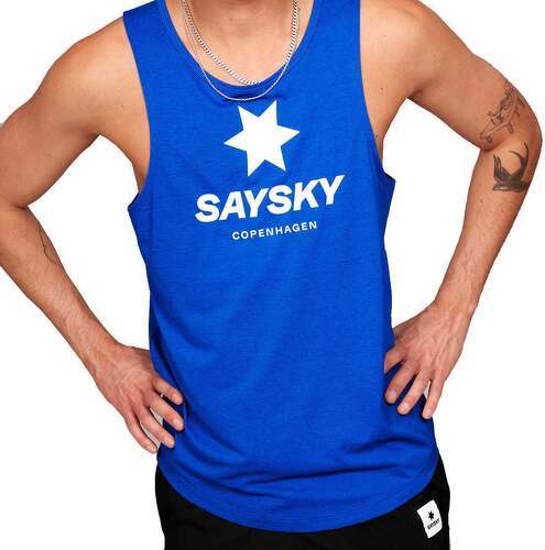 Saysky-Saysky Logo Combat Singlet Blue-image-1