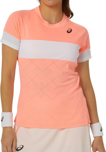 ASICS-Asics T-Shirt Game SS Top Dames Roze Wit-image-1