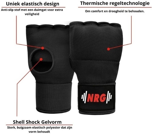 NRG fitness-Nrg Fitness Gel Bandes Boxe Sous Gants Taille: M-2