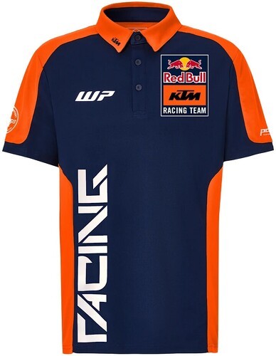 Red Bull KTM Racing Team-Polo réplique de l'équipe Red Bull KTM Racing Team Moto GP Officiel - Homme - Bleu Orange-image-1
