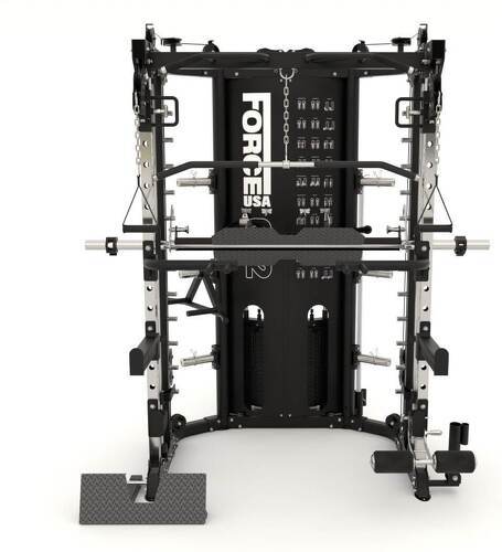 Force USA-G12™ All-In-One Trainer - Double Pulley (90.5 kg), Multipower, Power Rack et Leg Press - Version Compacte-1