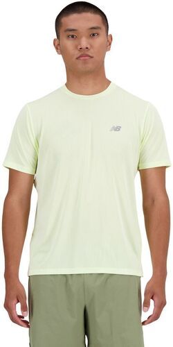 NEW BALANCE-New balance athletics t shirt lime light heather  tee shirt de running-0