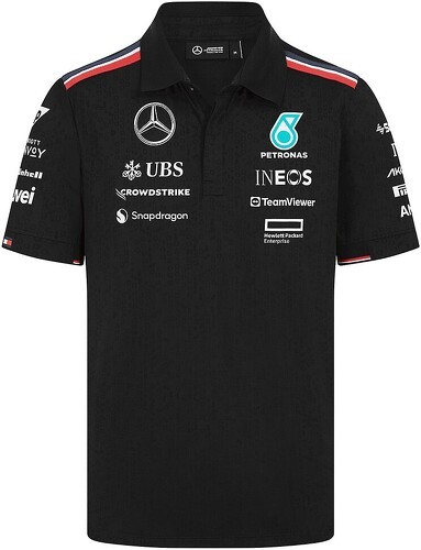 MERCEDES AMG PETRONAS MOTORSPORT-Polo Équipe Mercedes AMG Petronas Officiel Formule 1 Homme Noir-image-1