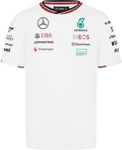 MERCEDES AMG PETRONAS MOTORSPORT-T-shirt de pilote de l'équipe Mercedes AMG Petronas Officiel Formule 1 Homme Blanc-image-1