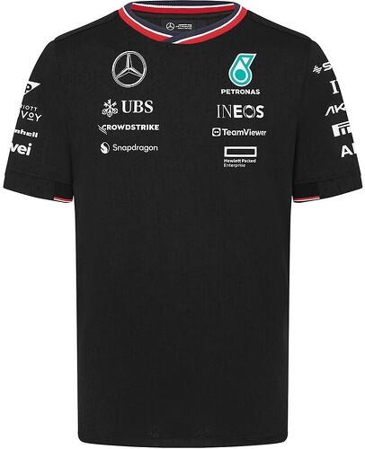 MERCEDES AMG PETRONAS MOTORSPORT-T-shirt de pilote de l'équipe Mercedes AMG Petronas Officiel Formule 1 Homme Noir-image-1