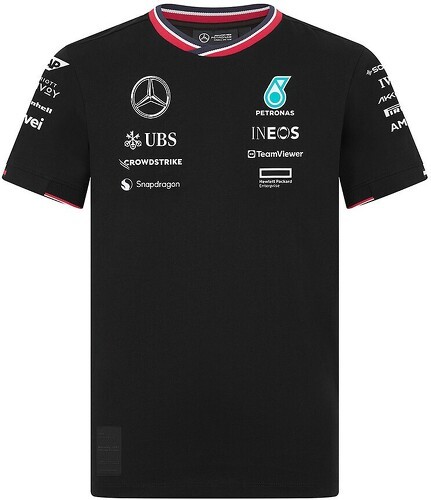 MERCEDES AMG PETRONAS MOTORSPORT-T-shirt Team Driver Mercedes AMG Petronas Officiel Formule 1 Enfant Noir-image-1
