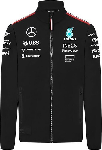 MERCEDES AMG PETRONAS MOTORSPORT-Veste Softshell Équipe Mercedes AMG Petronas Officiel Formule 1 Homme Noir-image-1