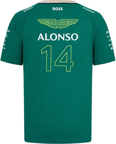 ASTON MARTIN F1 TEAM-T-shirt pilote Fernando Alonso Aston Martin Officiel Formule 1 Homme Vert-1