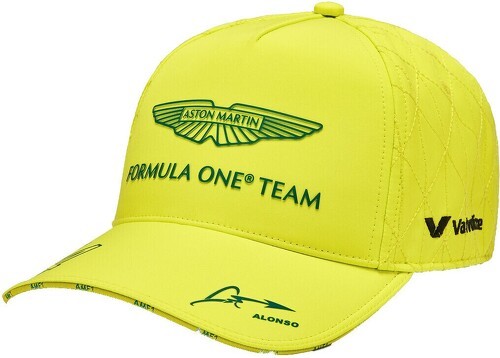 ASTON MARTIN F1 TEAM-Casquette de pilote Fernando Alonso Aston Martin Officiel Formule 1 Adulte Jaune Taille Unique-1