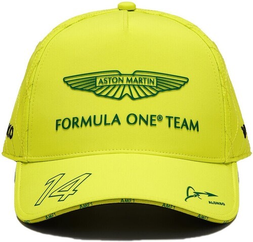 ASTON MARTIN F1 TEAM-Casquette de pilote Fernando Alonso Aston Martin Officiel Formule 1 Adulte Jaune Taille Unique-2