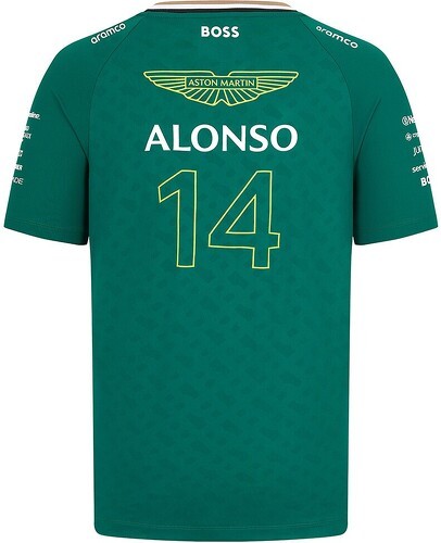 ASTON MARTIN F1 TEAM-T-shirt pilote Fernando Alonso Aston Martin Officiel Formule 1 Enfant Vert-image-1