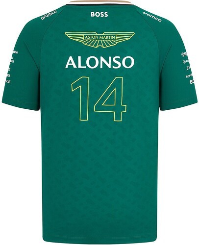 ASTON MARTIN F1 TEAM-T-shirt pilote Fernando Alonso Aston Martin Officiel Formule 1 Enfant Vert-0