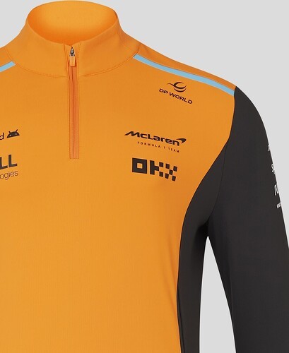 MCLAREN RACING-Teamwear Quarter Zip Top McLaren Official Formule 1 Homme Orange/Gris-3