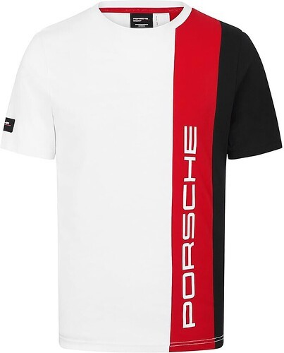 PORSCHE MOTORSPORT-T-shirt à rayures Porsche Motorsport Blanc Rouge Noir Homme-0