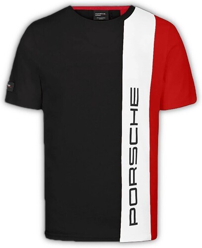 PORSCHE MOTORSPORT-T-shirt à rayures Porsche Motorsport Noir Blanc Rouge Homme-0