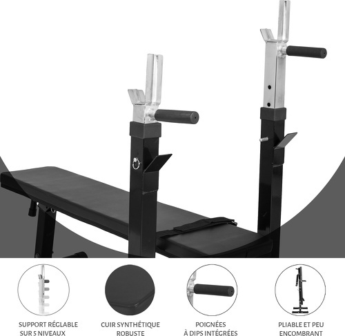 GORILLA SPORTS-Banc de musculation avec support de barres-1