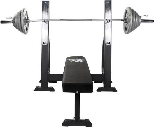 GORILLA SPORTS-Banc de musculation renforcé avec support et set d'haltère olympique 130 kg-1