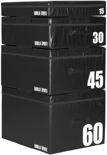 GORILLA SPORTS-Plyoboxs noires en mousse - De 15 à 60 cm de haut-0