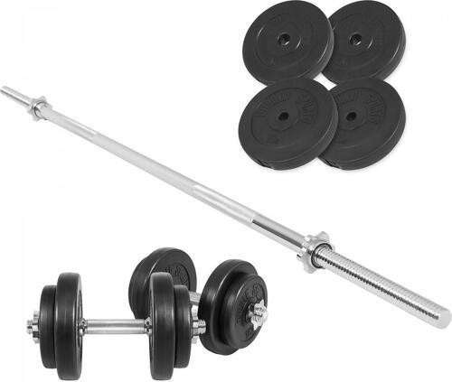 GORILLA SPORTS-Set d'haltères de 60 KG (avec disques plastique)-0