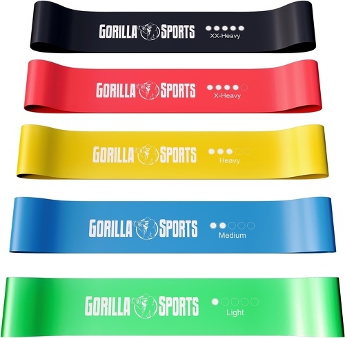 GORILLA SPORTS-Set de bandes de résistance avec sac de transport-1