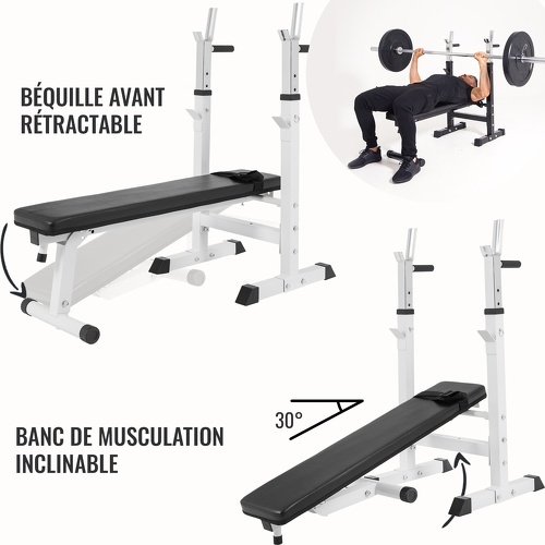 GORILLA SPORTS-Banc de musculation avec support de barres-3