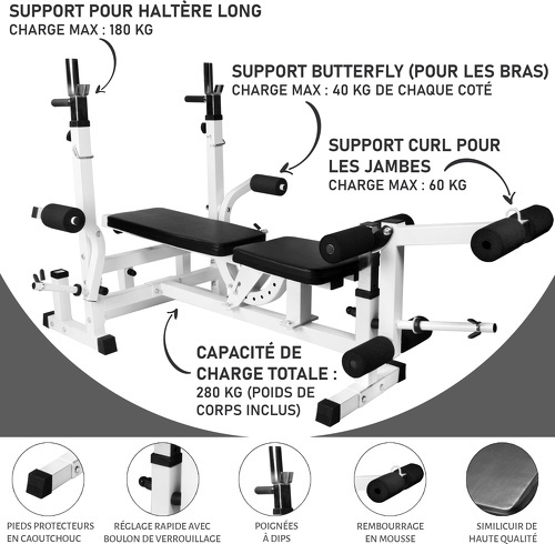 GORILLA SPORTS-Banc de musculation universel avec support pour haltères-2