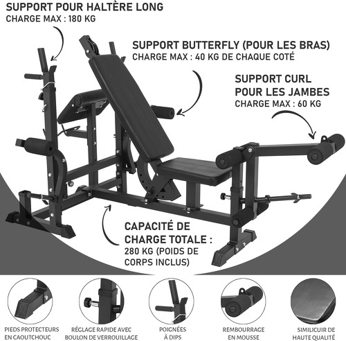 GORILLA SPORTS-Banc de musculation universel avec support pour haltères-2