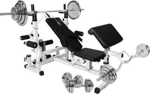 GORILLA SPORTS-Universel Gs005 + Set D'Haltères Chromés De 108 Kg - Banc de musculation-0