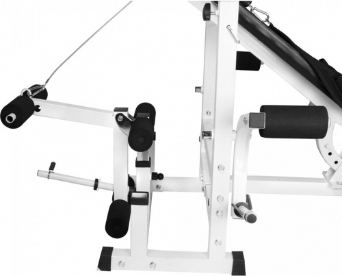 GORILLA SPORTS-Banc de musculation universel avec support pour haltères et set d'haltéres en caoutchouc de 105,5kg-4