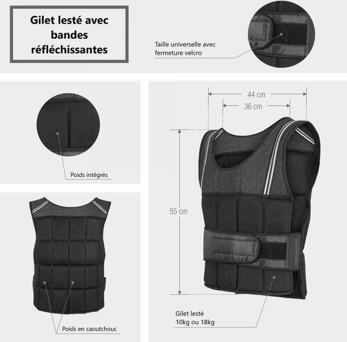 GORILLA SPORTS-Gilet lesté / Gilet d'entrainement / Gilet lesté avec bandes réfléchissantes-3