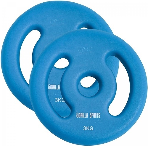 GORILLA SPORTS-Paire de disques à poignées Néoprène - De 2 x 1 à 2 x 5 KG-image-1